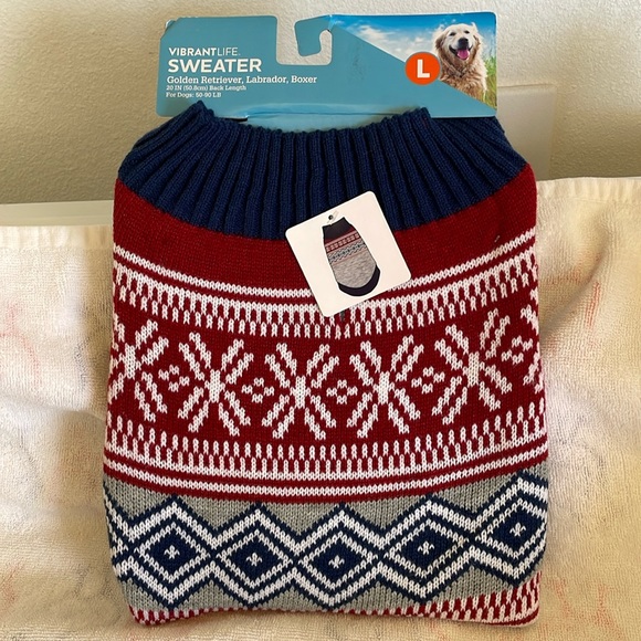 VibrantLife Other - VibrantLife Sweater Sz L Golden Retriever, Labrador, Boxer 20” 50-90LB